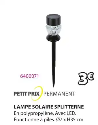 JYSK LAMPE SOLAIRE SPLITTERNE offre