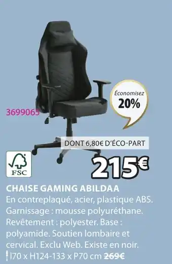 JYSK CHAISE GAMING ABILDAA offre