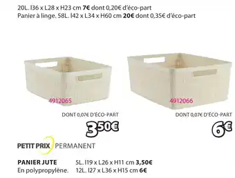 JYSK PANIER JUTE offre
