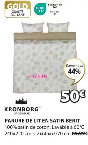 JYSK PARURE DE LIT EN SATIN BERIT offre