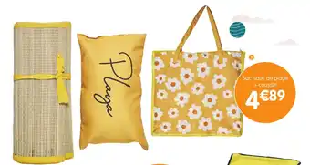 b&m Sac natte de plage + coussin offre