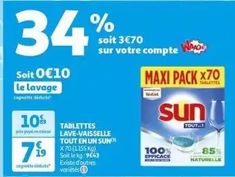 Sun - tablettes lave-vaisselle tout en un