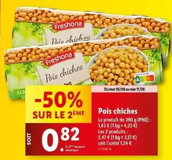 Lidl Freshona - pois chiches offre