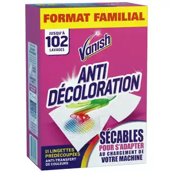 VANISH Lingettes Anti Décoloration Prédécoupées Format Familial