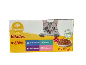 Carrefour CARREFOUR COMPANINO Aliments complet pour chats adultes Vitalive offre