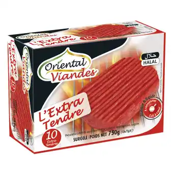 Carrefour ORIENTAL VIANDES Steaks hachés L'extra Tendre halal surgelé offre