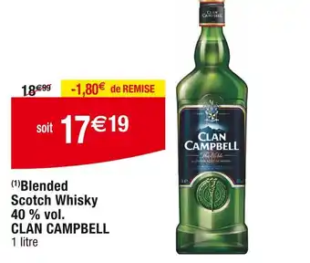 Cora x Carrefour CLAN CAMPBELL Blended Scotch Whisky 40 % vol offre