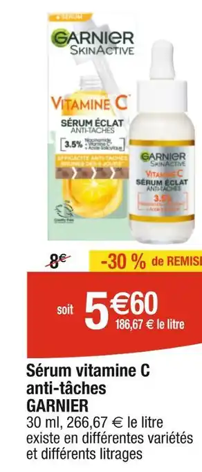 Cora x Carrefour GARNIER Sérum vitamine C anti-tâches offre