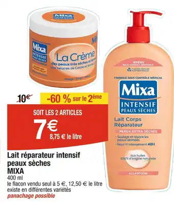 Cora x Carrefour MIXA Lait réparateur intensif peaux sèches offre
