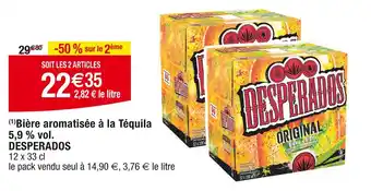 Cora x Carrefour DESPERADOS Bière aromatisée à la Téquila 5,9 % vol offre