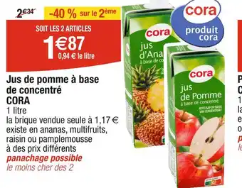 Cora x Carrefour CORA Pur jus de pomme offre