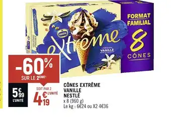 Spar NESTLÉ CÔNES EXTRÊME VANILLE offre