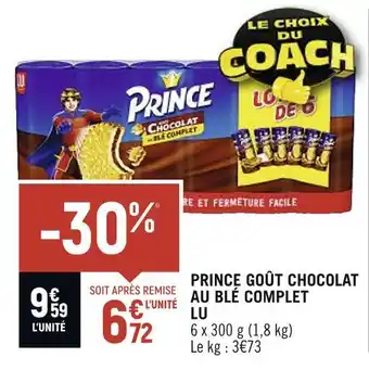 Spar LU PRINCE GOÛT CHOCOLAT AU BLÉ COMPLET offre