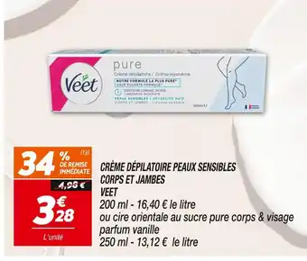 Netto VEET CRÈME DÉPILATOIRE PEAUX SENSIBLES CORPS ET JAMBES offre