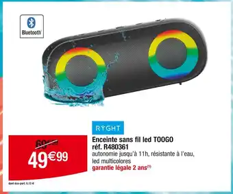 Cora x Carrefour TOOGO Enceinte sans fil led offre