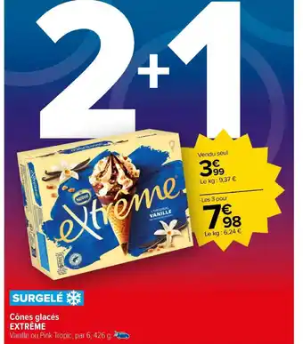 Carrefour Market Cônes glacés EXTREME offre