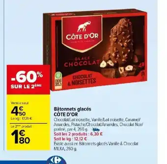 Bâtonnets glacés CÔTE D'OR