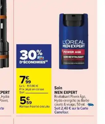 Carrefour Market Soin MEN EXPERT offre