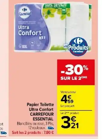 Carrefour Market Papier Toilette Ultra Confort CARREFOUR ESSENTIAL offre