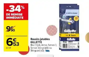 Carrefour Market Rasoirs jetables GILLETTE offre