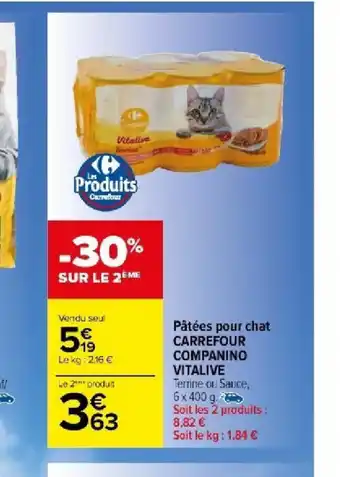 Pùtées pour chat CARREFOUR COMPANINO