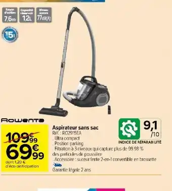 Carrefour Market Aspirateur sans sac offre
