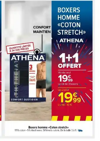 Carrefour Market BOXERS HOMME COTON STRETCH offre