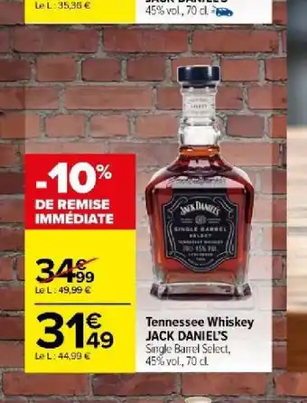 Carrefour Market Tennessee Whiskey JACK DANIEL'S offre