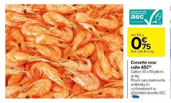 Carrefour Crevette rose cuite ASC offre