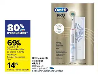 Carrefour Brosse à dents électrique ORAL B offre