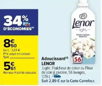 Carrefour Adoucissant LENOR offre