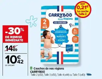 Carrefour Couches de nos régions CARRYBOO offre