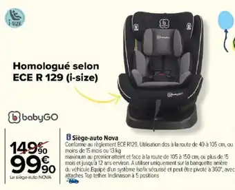 Carrefour Siège-auto Nova offre