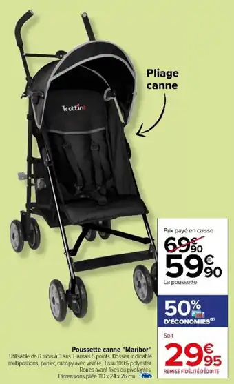Carrefour Poussette canne "Maribor" offre