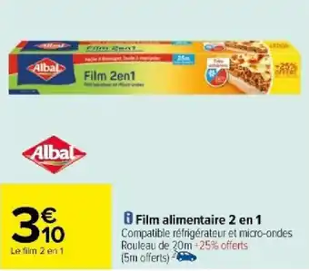Carrefour Film alimentaire 2 en 1 offre