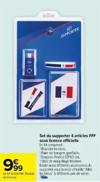 Carrefour Set du supporter 4 articles FFF sous licence officielle offre