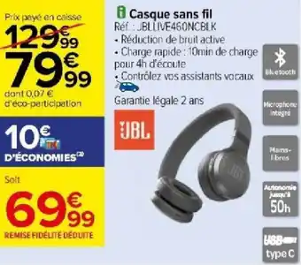 Carrefour Casque sans fil offre