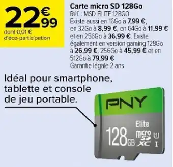 Carrefour Carte micro SD 128Go offre