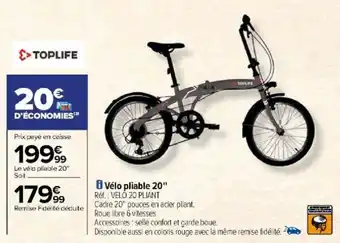 Carrefour Vélo pliable 20" offre