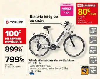 Carrefour Vélo de ville avec assistance électrique offre