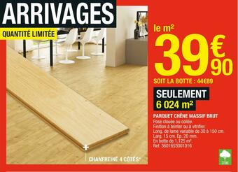 Brico Dépôt Parquet chêne massif brut offre