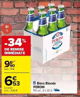 Carrefour Bière Blonde PERONI offre