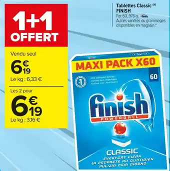 Carrefour Market Finish tablettes classic offre
