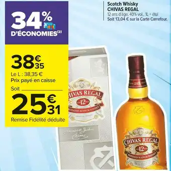 Carrefour Market Chivas regal scotch whisky offre