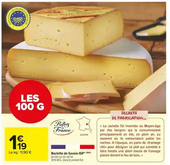 Carrefour Market Raclette de savoie igp offre