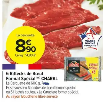 Carrefour Market Charal 6 biftecks de bœuf format spécial offre