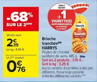 Carrefour Market Harrys brioche tranchée offre