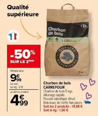 Carrefour Charbon de bois CARREFOUR offre