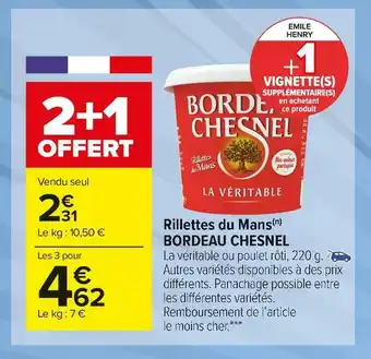 Carrefour Market Bordeau chesnel rillettes du mans offre