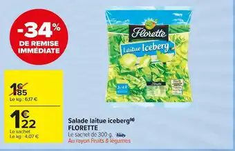 Carrefour Market Florette salade laitue iceberg offre